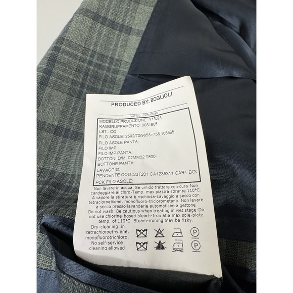 Boglioli Wool & Cashmere Sport Coat Size 48 (EU Size 58) Green Plaid Italy - Picture 6 of 11